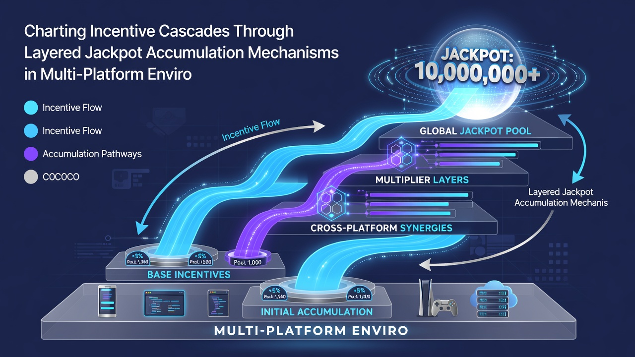 Data visualization of incentive cascade pathways in multi-platform jackpot networks