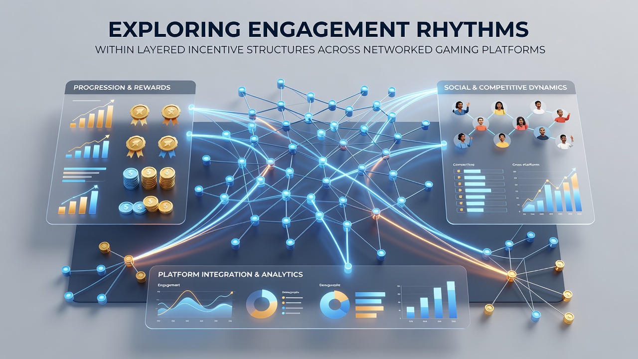 Data visualization of engagement rhythms showing layered incentives across multiple gaming servers