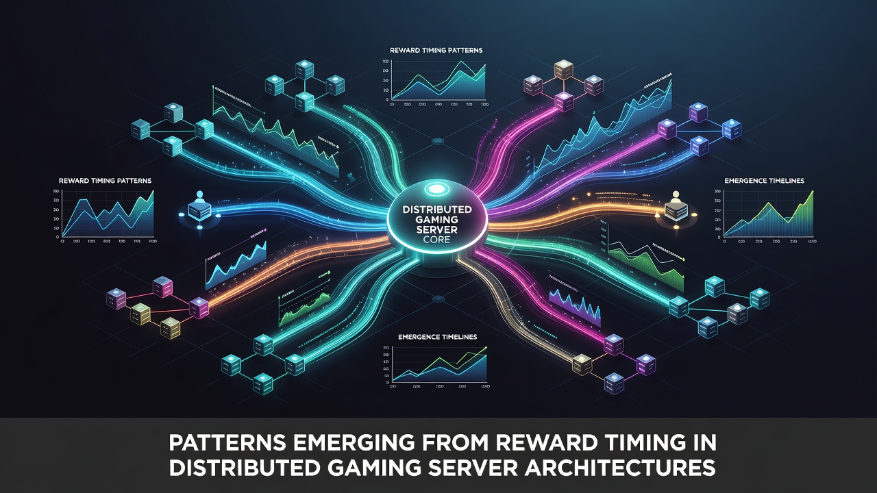 Graph illustrating reward delivery latency patterns over time across distributed gaming nodes with peaks during high-traffic intervals