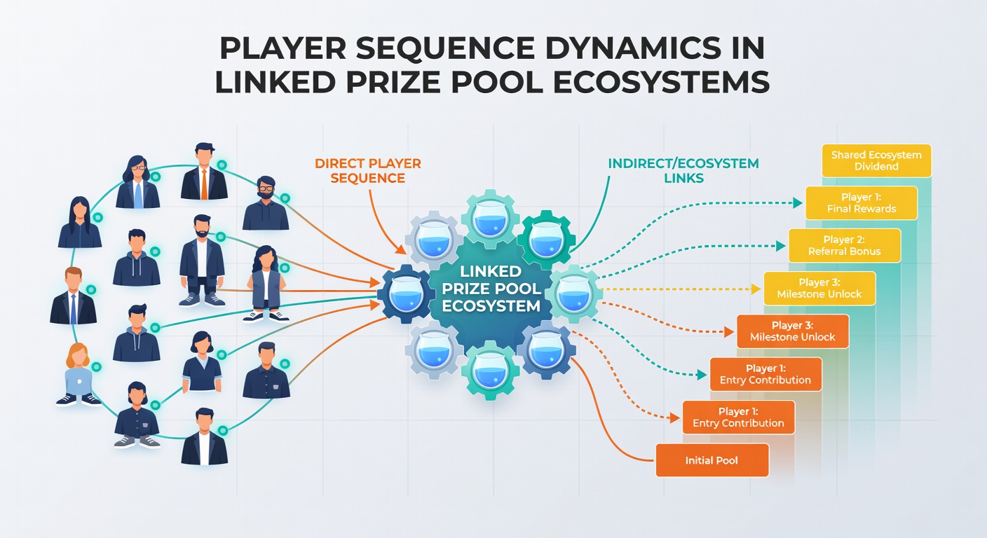 Diagram illustrating timing patterns and contribution flows in multi-site progressive jackpot systems