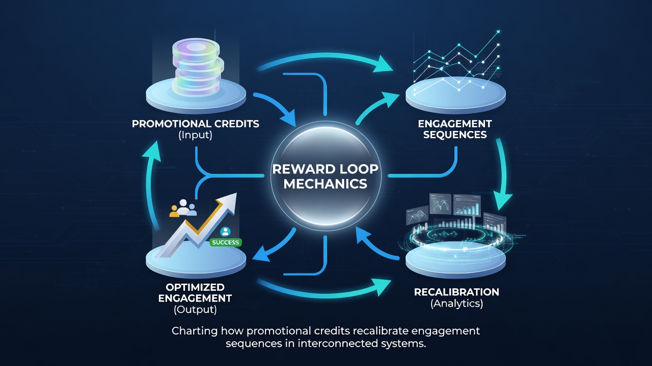 Analytics dashboard displaying engagement sequence changes after promotional credit deployment in jackpot networks